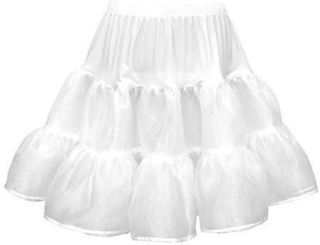 BlackButterfly Enfants Longue Entièrement en Organza Satin Jupon (Blanc, 9-10 Ans)