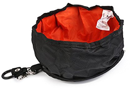 WINOMO Hundenapf Futternapf Wassernapf Faltbarer Reisenapf Trinknapf (Schwarz)