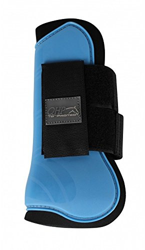 QHP Hartschalen-Gamaschen vorne innen Neopren Klettverschluss (Pony, Sky)