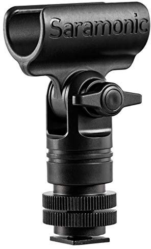 Saramonic Sr-smc1 Shotgun Micro support de montage Clip avec sabot, 1/10,2 cm, 3/20,3 cm, et 5/20,3 cm Threads pour appareils photo, trépieds, pieds et bâtons de Boom