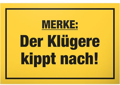 Thank you. Klügere tippt nach, plastic sign with saying, funny gift for him, gift idea birthday gift men/boys, party decoration accessory, joke item JGA - accessory photo box