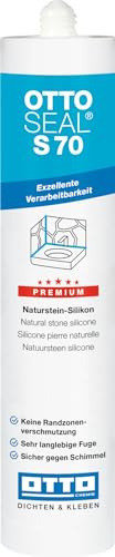 OTTOSEAL® S70 Premium-Naturstein-Silikon/Silicon 310 ml - Sanitärgrau C18 Silikon Naturstein Marmor Dichtstoff Abdichtung - Hohe Kerb- und Reißfestigkeit - Nicht korrosiv