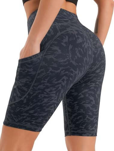 JOYSPELS Women's High Waisted Cycling Shorts with Pockets | Non-See Through, 4-Way Stretch, Activewear, Workout Shorts for Gym, Running, Yoga & Sports, Soft, Supportive, Squat Proof
