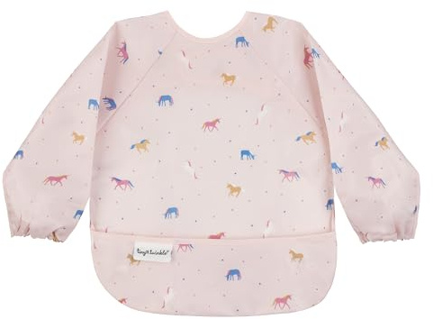 Liten blinka röra säker baby haklapp, söt långärmad haklapp klädsel, vattentäta haklappar för småbarn, maskintvättbar, baby smock, Enhörningskonfetti, 2-4 years