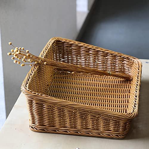 Cestini portaoggetti rettangolari in rattan cestini per pane alla frutta in vimini cestini per pane in tessuto naturale e supporto per organizer per armadi da cucina mensola ristorante cibo servire