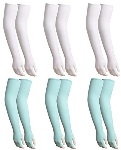 URFEDA Sonnenschutz Ärmlinge Armwärmer,6 Paar Kühlung UV-Schutz Arm Sleeves, UPF 50+ Running Armlinge Tattoo Armstulpen für Basketball, Fußball, Volleyball, Reiten,Unisex-Ärmlinge für im Freien Sport