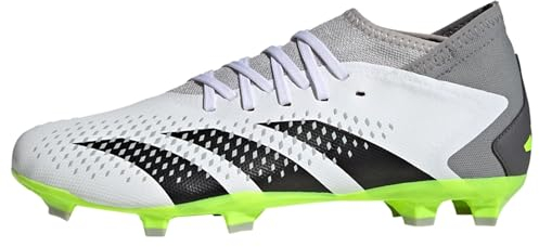 adidas Predator Accuracy.3 Firm Ground Boots, Botas de fútbol Unisex Adulto, Cloud White/Core Black/Lucid Lemon, 44 2/3 EU