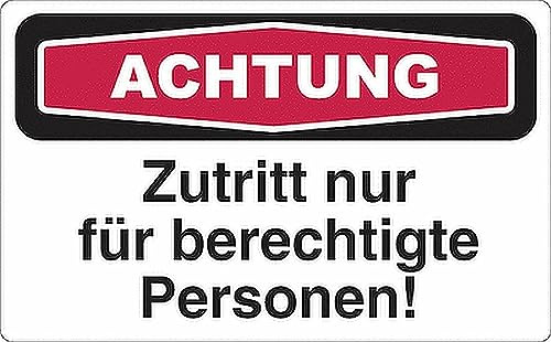 Wildebabsklbt 11 cm 2 Stück Hochwertige Schild Aufkleber-Folie Sticker Decal Achtung Vorsicht Zutritt Nur Für Personal Mitarbeiten Berechtigte Person S442