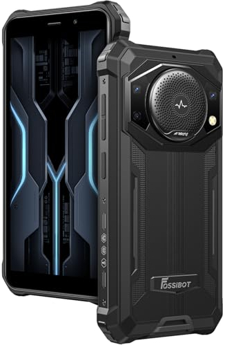 FOSSiBOT 10600mAh Batteria Rugged Smartphone F101P, Octa Core 7GB 64GB, 3.5W Altoparlante, 24MP Fotocamera, IP68 Impermeabile Cellulare, Android 13, 5.45'' HD+, Dual SIM, Impronta Digitale, GPS Nero