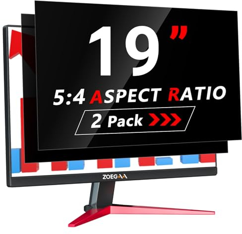 ZOEGAA 2 Stück Blickschutzfilter 19 Zoll Monitor 5:4, Abnehmbar Sichtschutzfolie und Anti-Blaulicht Blickschutzfolie Sichtschutz für 19 HP Dell Acer Asus Samsung Lenovo