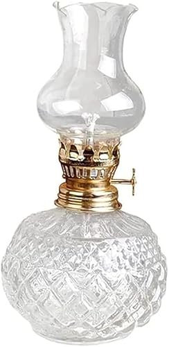 TiStm Lámpara de aceite grande for interiores - Lámpara de queroseno de vidrio retro Lámpara de parafina antigua Luces de aceite clásicas vintage Chimenea Decoración creativa Estudio Sala de estar Luz