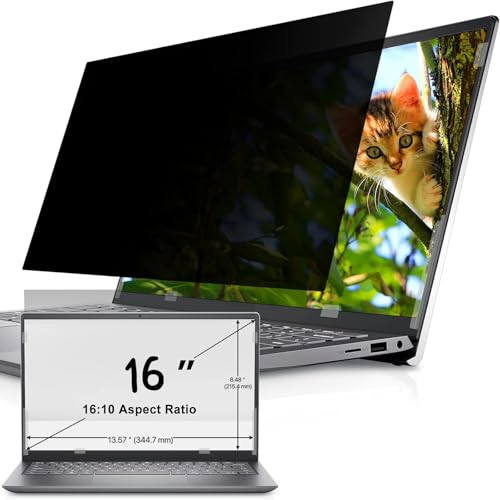 IPROKKO Filtre de Confidentialité 16 Pouces16:10, Filtres d'écran pour Ordinateur Portable Amovible Anti-Lumière Bleu Ecran Confidentialité Compatible avec Hp/Dell/Acer/Lenovo/ThinkPad/Asus
