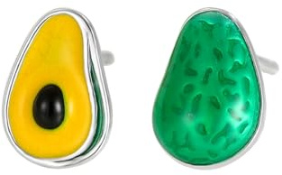 Fajewellery Avocado-Ohrstecker aus Sterlingsilber mit Fruchtkristall in Geschenkbox Kinder Ohrschmuck für Mädchen