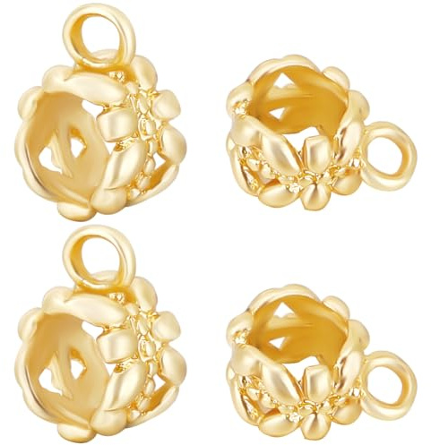Beebeecraft 1 Box Mit 30 Stück Röhrenösen Runde Schmetterlingsperlen Aus 18 Karat Vergoldetem Messing Mit Schlaufe Zur Herstellung von Baumelndem Schmuck (8x4x5.5mm).
