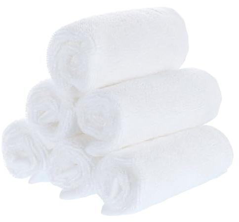 Lot de 6 gants de toilette en flanelle de coton pour le visage - 20 x 20 cm - Pour enlever le maquillage - Pour la routine beauté