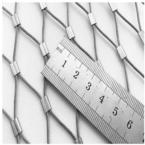 VXHCS 304 Edelstahl-Seilnetz, 3cm/1,5mm Sicherheitsnetz Flexibles Seil-Geländer-Netz, Flexible Gartenfarmgrenze, Zaun Gegen Diebstahl (1x2m)