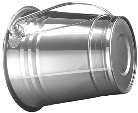 Mikinona Portable Ice Container Multi-Function Stainless Steel Ice Bucket Handle for Home Party Ktv and Outdoor Use for Wine Beer and Snacks