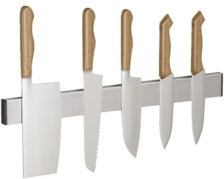 SZJLDS Magnetleiste selbstklebend, Messerhalter magnetisch, Messerleiste magnetisch - 40cm selbstklebende Magnetleiste Messer, Starker Magnet für Küche und Werkstatt, ohne Bohren