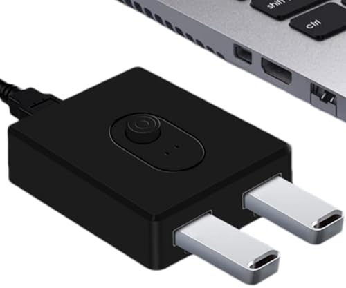 Commutatore USB per stampante – 2 computer Share Switchh, commutatore di | condivisione USB bidirezionale | 2 porte USB Switcher Condivisione tastiera, stampante scanner USB Switchh Hub per PC