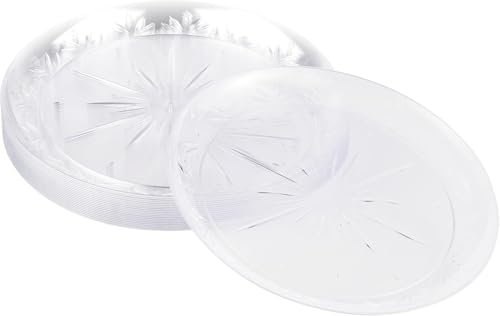 Matana - 20 Piatti da Dessert Trasparenti in Plastica Rigida, 19cm - Eleganti, Resistenti e Riutilizzabili - Piattini per Matrimoni, Compleanni, Battesimi, Natale, Barbecue, Feste
