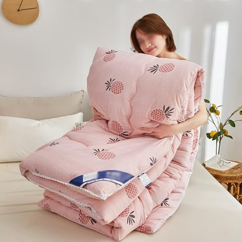 TEPPOIC Winter Duvet, Washed Cotton Quilt/Duvet, Down Alternative for All Seasons, Warm and Soft, Machine Washable (F,180 * 220cm/3kg)