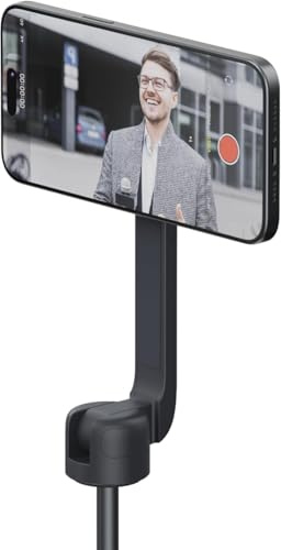 ShiftCam SnapStand Max – Perche à selfie magnétique et trépied – Compact, pliable et extensible avec tête inclinable et télécommande Bluetooth magnétique (Midnight, SnapStand Max)