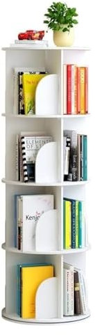 HEIDOUOZ Drehbares Bücherregal, Drehregal Holzregal, Um 360° drehbare, stapelbare Regale, Organizer, Standregale mit Schallwand for Schlafzimmer, Wohnzimmer, Arbeitszimmer, Büro