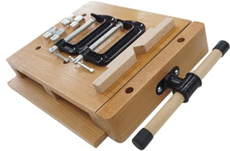 Établi de travail du bois, établi portable avec étau réglable en bois dur, kit de table de travail pour le traitement du bois et la fixation d'articles