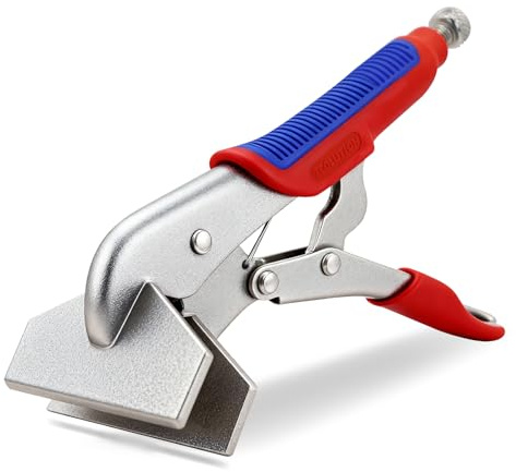 TOOLUTION 10-Inch Locking Sheet Metal Clamp, Heavy Duty Adjustable Welding Pliers with Trigger Release, Nickel Plated Metal Bending Tool for Welding & Metalworking