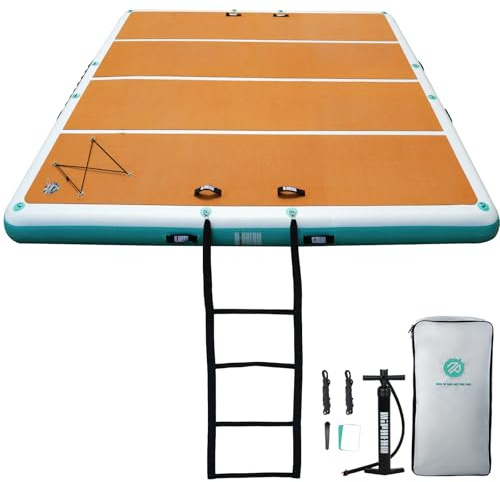 Niphean Aufblasbare Dock 305cm für 5–6 Personen & Freunde – Schnelles Aufblasen/Entleeren, Leicht zu Transportierende Schlauchboot mit Rutschfester Oberfläche für Pool, See, Strand und Meer