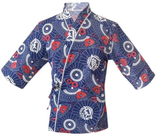 Zghhc Manteau De Sushi Japonais Kimono, Veste De Chef Sushi pour Femme, Col Kimono, Uniforme De Cuisine Japonaise, Vêtements De Travail pour Sushi, Tenue De Magasin De Fondue Chinoise
