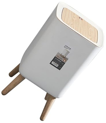 LAPYAPPE Poubelle à Pression 10 L Haute en Plastique Cuisine | Couvercle Anti-Odeur, Format Grosse Capacité, Usage Salle de Bain Cuisine, Lot de 1