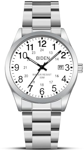 LN LENQIN Herren Uhr Edelstahl Uhren Herren Analog Quarz Armbanduhr 30M wasserdichte Mode Casual Uhr für Männer
