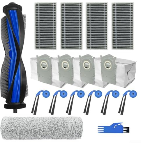 Kit de remplacement pour aspirateur avec sacs à poussière, brosse principale, brosse latérale, balai à rouleau, balai à franges pour robot Deebot X9 Pro