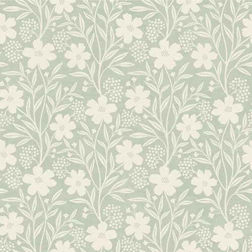 Arthouse Berry Floral Themed Traditional Countryside Style Wallpaper with Flowers and Berry Fruit Prints for Cottages Feature Walls Bedrooms Sage Green (100364AH)