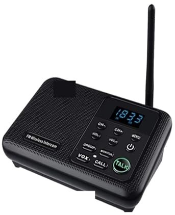 Wireless Intercom, 22-Channel FM Wireless Intercoms Home House Business Offices 1Mile Range Room to Room Calling & Talking System(1Unit Black)