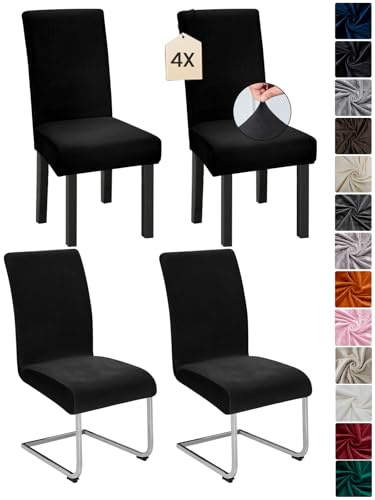 Dmyifan 4er Set Stuhlhussen für Schwingstuhl, Stretch Samt-Stuhlbezug aus Velvet Velour, Elastisch & Waschbar, Chair Cover für Esszimmerstühle, Hotel & Bankett