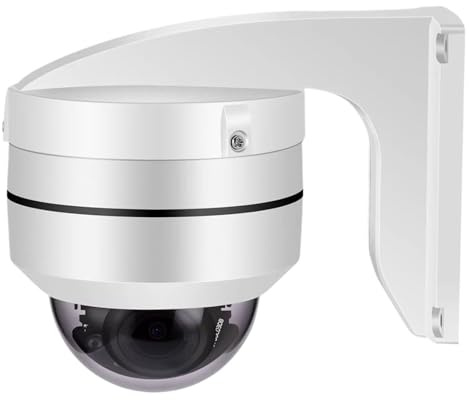 Telecamera di sicurezza, Telecamera IP dome PTZ IP66 da esterno con zoom ottico 5X, 5 MP, POE, rilevamento del movimento, visione notturna, audio, sicurezza CCTV P2P