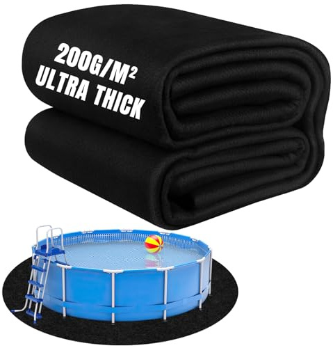 Sunsiou Pool Unterlage Outdoor, Poolunterlage Poolmatten 200g/m² 4,6 M Rund 3,3 kg, Schutzboden Whirlpool Matte für Badewanne & Gartenpool, Faltbare Bodenschutzmatte, Poolmatten Schutzboden