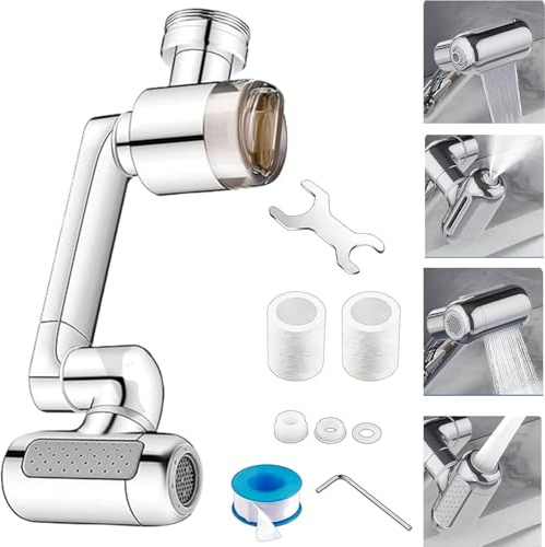 1080° Rotating Faucet Extender with Upward Facial Mist, 4 Water Modes & Built-in Filter, Adjustable Tap Adapter for Kitchen & Bathroom, Sink Sprayer Attachment with 2 Model, Universal Fit (1pc)