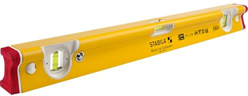 STABILA Type R 300 Spirit Level, 40 cm, Torsion-Resistant Aluminium R Profile, 1 Horizontal Level, 2 Vertical Levels, Shock-Absorbing End Caps, Integrated Slip Stopper, Made in Germany