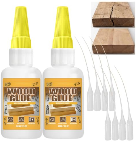 2 * 30ml Wood Glue for Crafts,Fast Drying Super Glue for Wood Repair | Glue for Wood Adhesive,Instant Wood Glue Strong for Furniture,Oak,Waterproof Repair Glue for Woodworking,Edges & DIY Projects