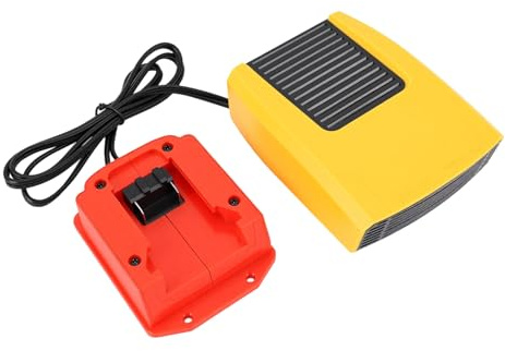 Eujgoov Tragbare Elektrische Raumheizung, 200 W, 18 V, Batteriebetriebene Heizung mit Schnellem Aufheizen, Abtauen, Beschlagentfernung, 2 Heizeinstellungen für Auto, Büro, Wohnheim