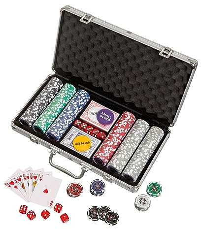 Philos 3757 - Pokerkoffer, Aluminiumkoffer, 300 Casino-Pokerchips (11,5g)
