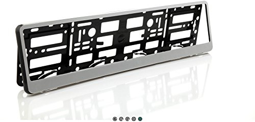 Soporte para matrícula, color plateado
