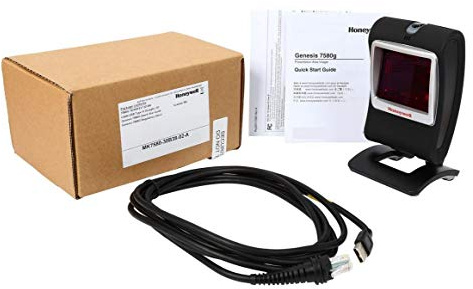 Honeywell Genesis 7580G Hands-Free Omnidirectional Scanner (1D, PDF417 and 2D), Black, with USB Cable, MK7580-30B38-02-A