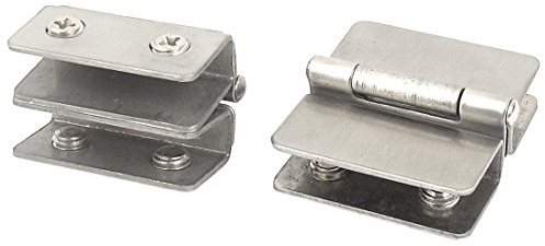 sourcing map 6 8 mm Dicke Double Action 180 Grad für Glas Tür Klemm Scharnier 2