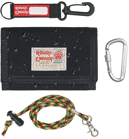 Rough Enough Boys Wallets for Teen Girls Kids Wallet with Keychain Card Holder Carabiner Tactical Military Unique Birthday Gifts