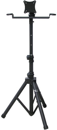 AUDIO2000 's AST420Y Portable Flat panel TV/monitor supporto con treppiede pieghevole gambe, Nero