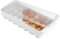 iDesign Fridge/Freeze Binz Envase para huevos, huevera de plástico para 21 huevos, caja de huevos, blanco/transparente